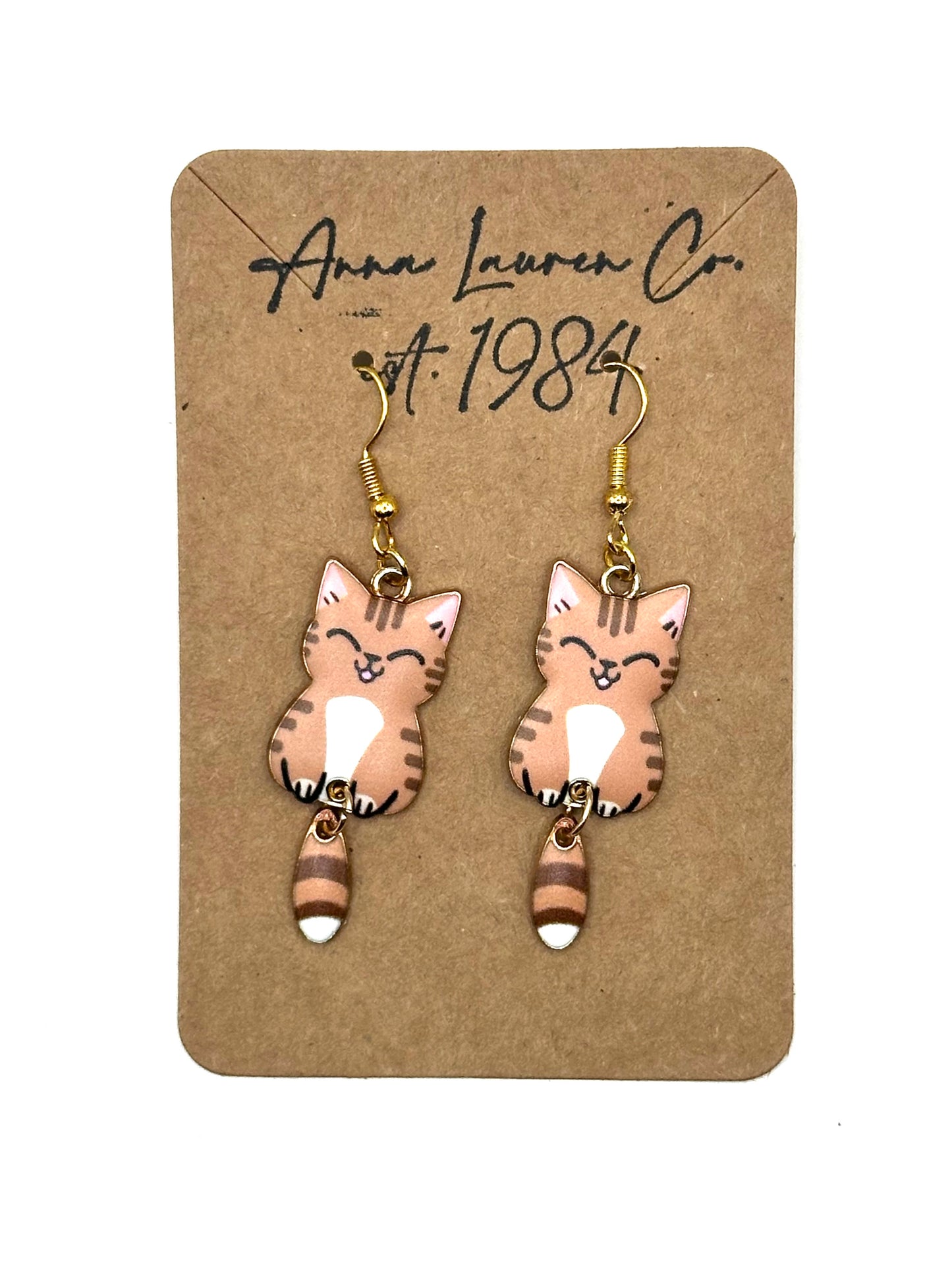 Brown kitty earrings
