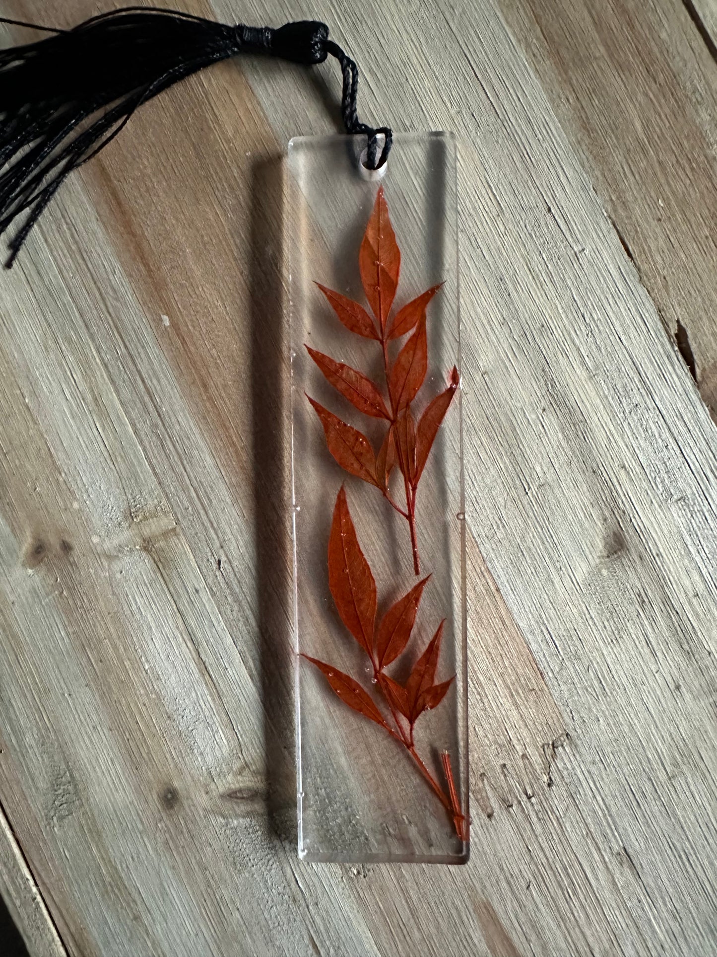 Handmade resin bookmarks with dried flowers
