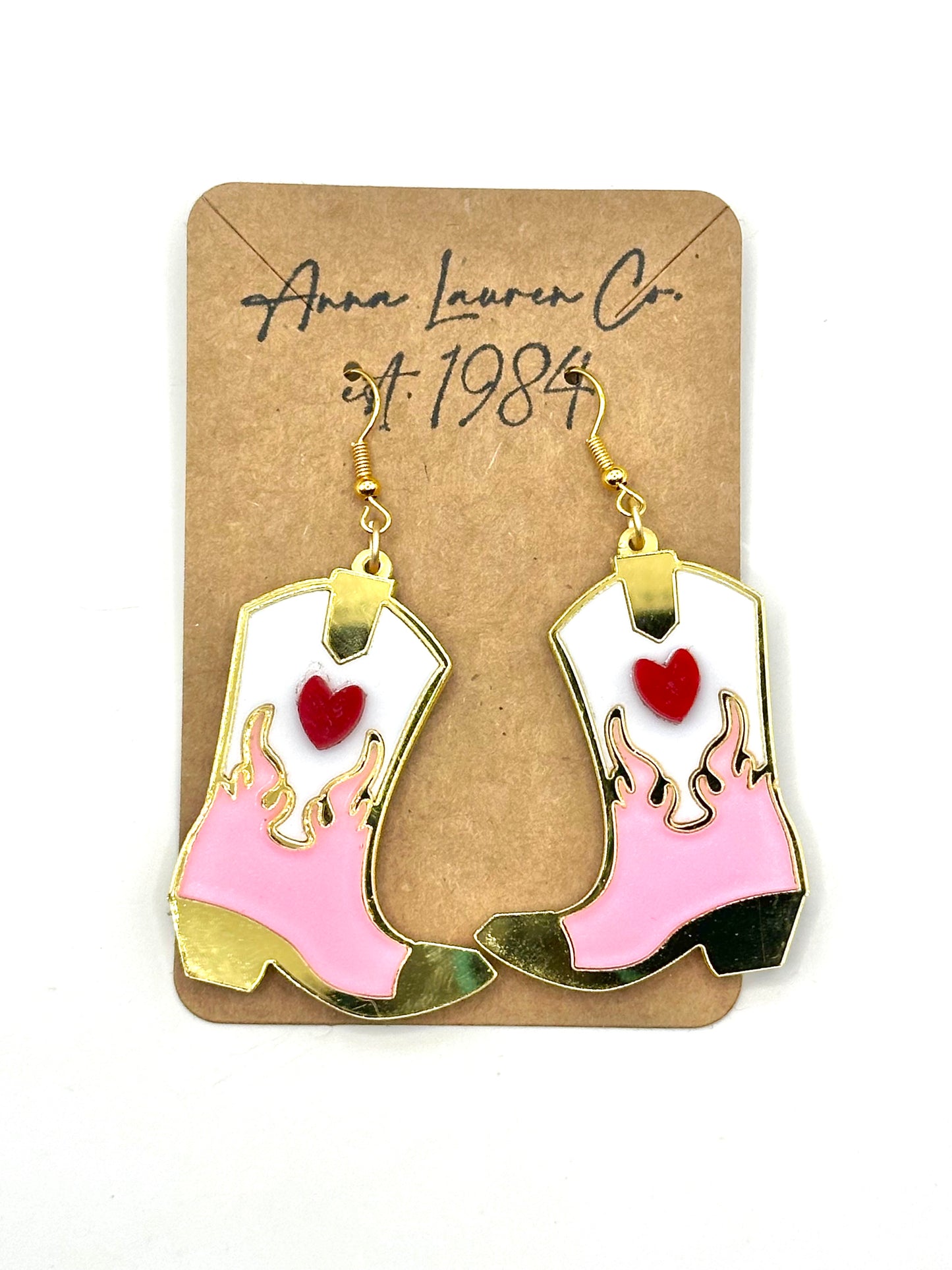Heart Flame Boot Earrings