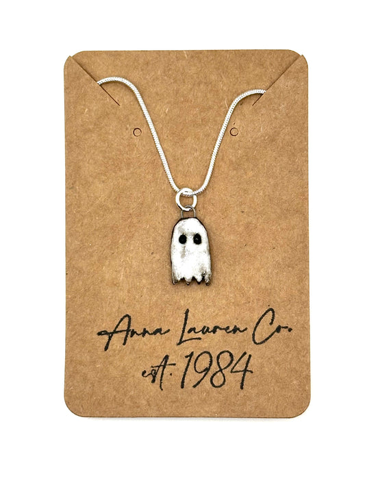 Ceramic Ghost Charm necklace
