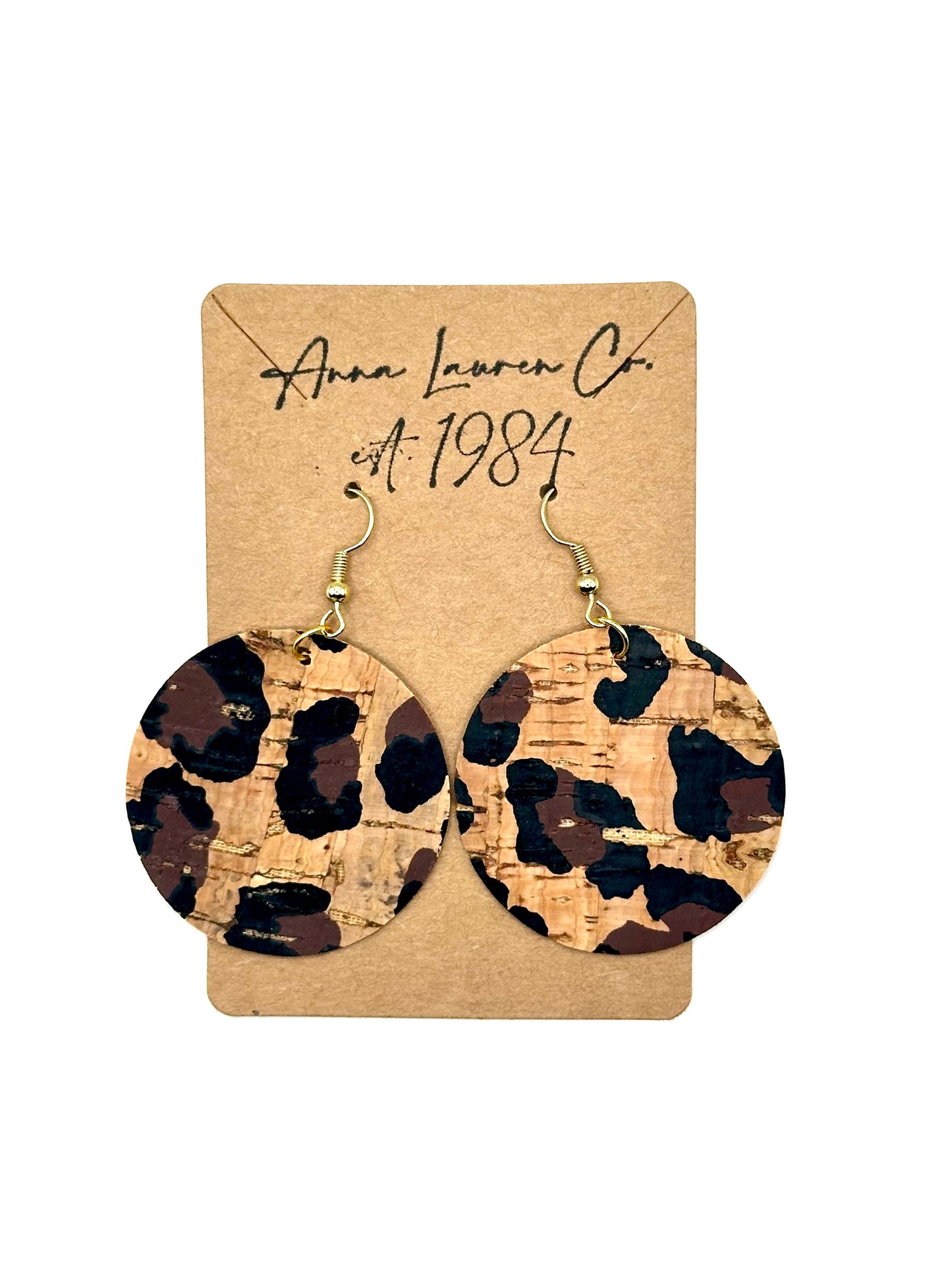 Cheetah cork earrings