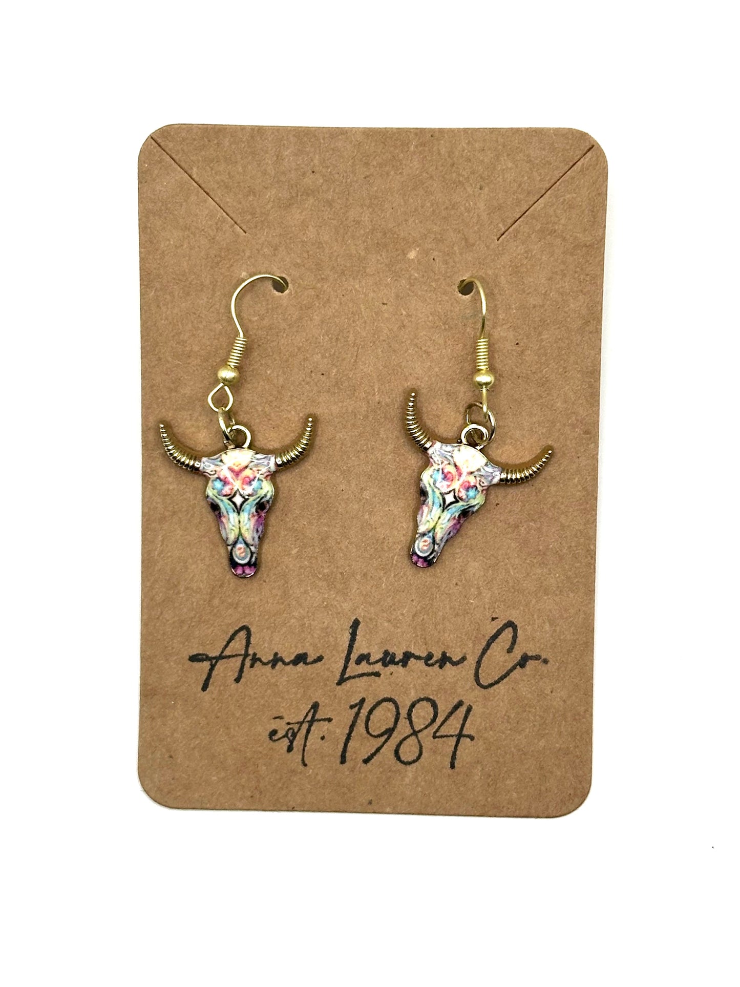 Pattern cow earrings